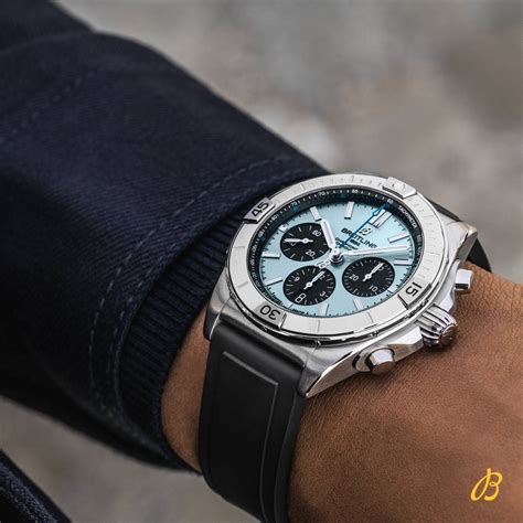 breitling chronomat b01 42 platinum ice blue|breitling premier b01 chronograph 42.